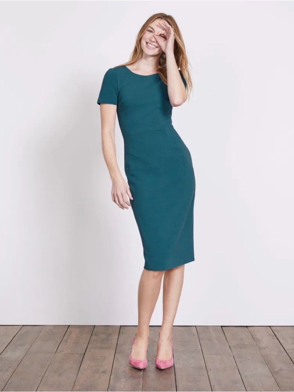 Boden Teal Midi Sheath Dress